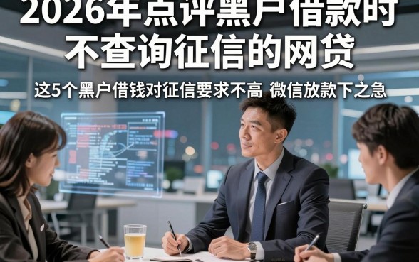2026年点评黑户借款时不查询征信的网贷，这5个黑户借钱对征信要求不高微信放款app可解当下之急