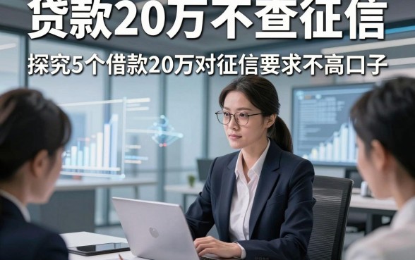 贷款20万不查征信，探究5个借款20万对征信要求不高口子