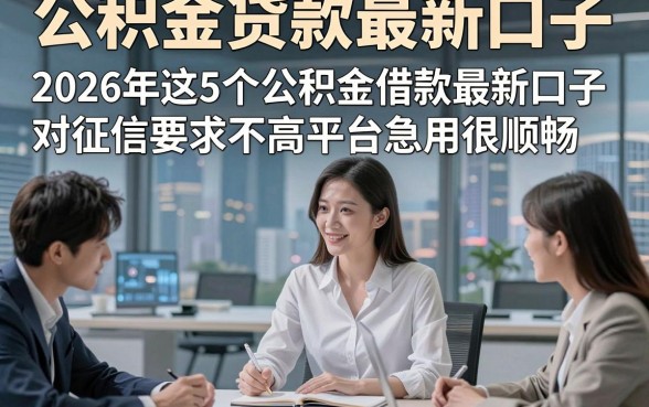 公积金贷款最新口子，2026年这5个公积金借款最新口子对征信要求不高平台急用很顺畅