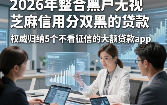 2026年整合黑户无视芝麻信用分双黑的贷款，权威归纳5个不看征信的大额贷款app的
