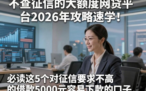 不查征信的大额度网贷平台2026年攻略速学!必读这5个对征信要求不高的借款5000元容易下款的口子