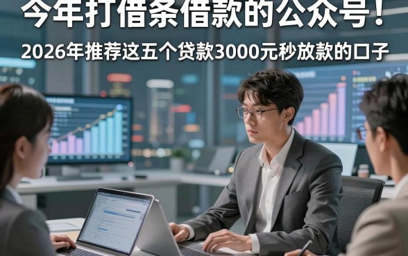 今年打借条借款的公众号！2026年推荐这五个贷款3000元秒放款的口子