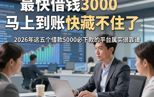 最快借钱3000马上到账快藏不住了，2026年这五个借款5000必下款的平台属实很靠谱