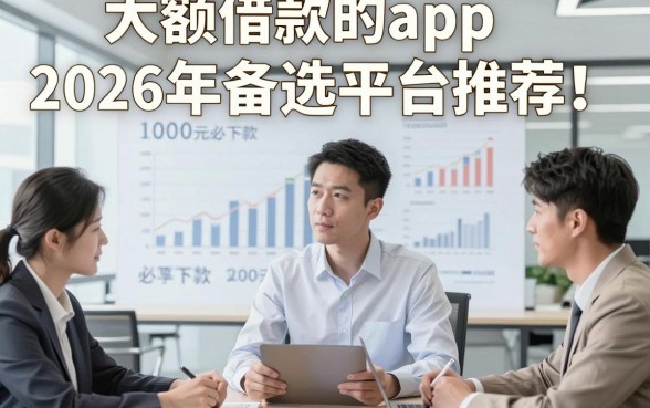 大额借款的app2026年备选平台推荐！本篇整理这五个大额贷款对信用要求不高1000元必下款的app