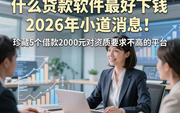 什么贷款软件最好下钱2026年小道消息！珍藏5个借款2000元对资质要求不高的平台