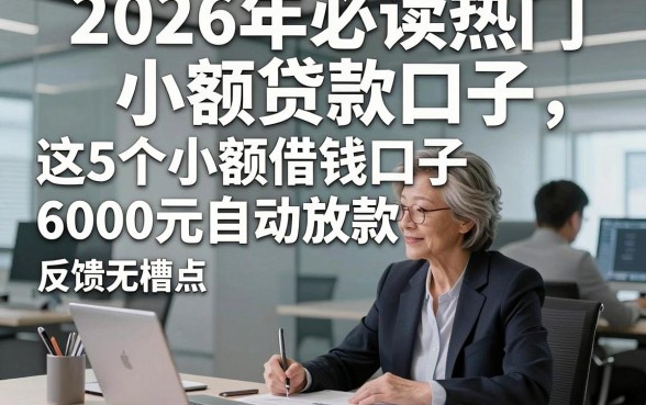 2026年必读热门小额贷款口子，这5个小额借钱口子6000元自动放款反馈无槽点