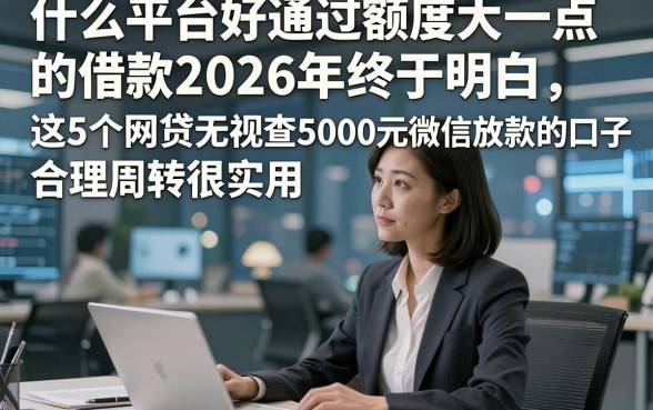 什么平台好通过额度大一点的借款2026年终于明白，这5个网贷无视查5000元微信放款的口子合理周转很实用