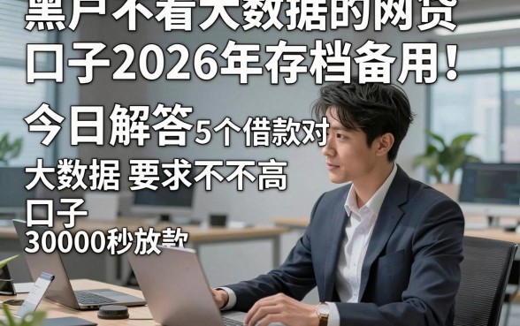 黑户不看大数据的网贷口子2026年存档备用！今日解答5个借款对大数据要求不高口子30000秒放款