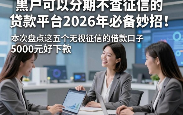 黑户可以分期不查征信的贷款平台2026年必备妙招！本次盘点这五个无视征信的借款口子5000元好下款
