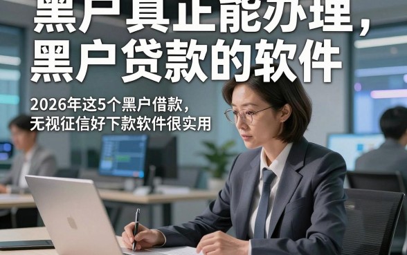 黑户真正能办理黑户贷款的软件，2026年这5个黑户借款无视征信好下款软件很实用