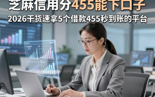 芝麻信用分455能下口子，2026干货速拿5个借款455秒到账的平台