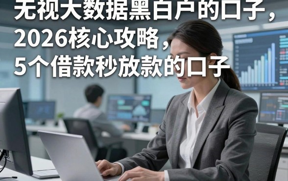 无视大数据黑白户的口子，2026核心攻略5个借款秒放款的口子