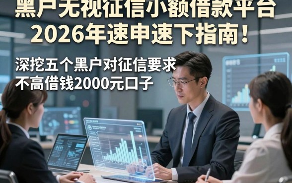 黑户无视征信小额借款平台2026年速申速下指南！深挖五个黑户对征信要求不高借钱2000元口子