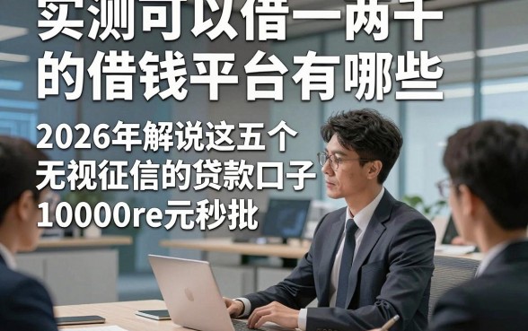 实测可以借一两千的借钱平台有哪些，2026年解说这五个无视征信的贷款口子1000元秒批