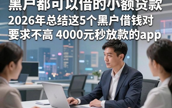 黑户都可以借的小额贷款，2026年总结这5个黑户借钱对要求不高4000元秒放款的app