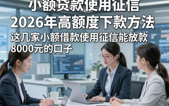 小额贷款使用征信，2026年高额度下款方法这几家小额借款使用征信能放款8000元的口子