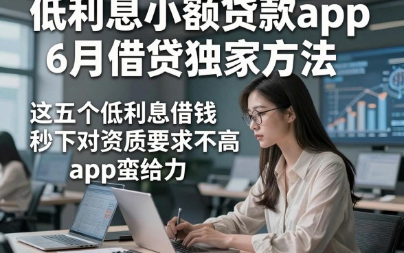 低利息小额贷款app6月借贷独家方法，这五个低利息借钱秒下对资质要求不高app蛮给力
