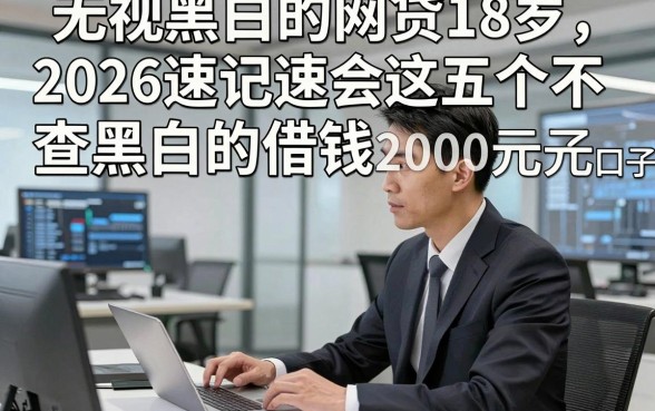无视黑白的网贷18岁，2026速记速会这五个不查黑白的借钱2000元口子