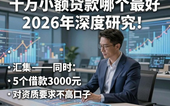 十万小额贷款哪个最好2026年深度研究！同时汇集5个借款3000元对资质要求不高口子