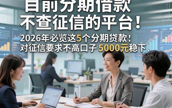 目前分期借款不查征信的平台！2026年必览这5个分期贷款对征信要求不高口子5000元稳下