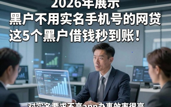 2026年展示​黑户不用实名手机号的网贷，这5个黑户借钱秒到账对实名要求不高app办事效率很高