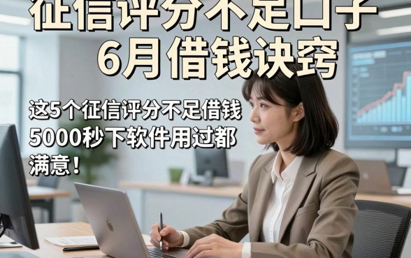 征信评分不足口子6月借钱诀窍，这5个征信评分不足借钱5000秒下软件用过都说满意