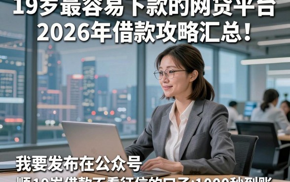 19岁最容易下款的网贷平台2026年借款攻略汇总！顺便精选5个19岁借款不看征信的口子1000秒到账