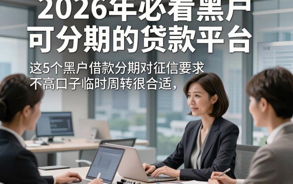 2026年必看黑户可分期的贷款平台，这5个黑户借款分期对征信要求不高口子临时周转很合适