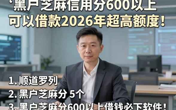 黑户芝麻信用分600以上可以借款2026年超高额度！顺道罗列5个黑户芝麻分600以上借钱必下软件
