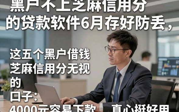 黑户不上芝麻信用分的贷款软件6月存好防丢，这五个黑户借钱无视芝麻信用分的口子4000元容易下款真心挺好用