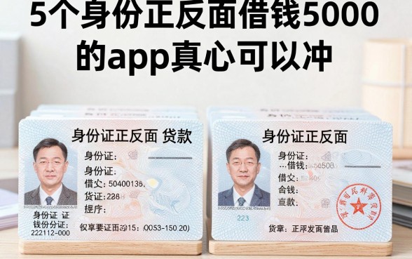 身份证正反面 贷款，专业总结这5个身份证正反面借钱5000的app真心可以冲