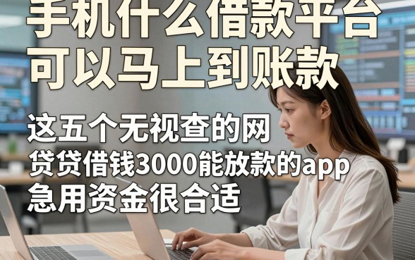 手机什么借款平台可以马上到账款，这五个无视查的网贷借钱3000能放款的app急用资金很合适