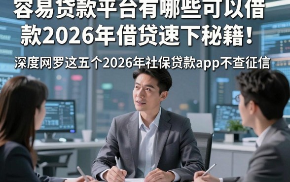 容易贷款平台有哪些可以借款2026年借贷速下秘籍！深度网罗这五个2026年社保贷款app不查征信