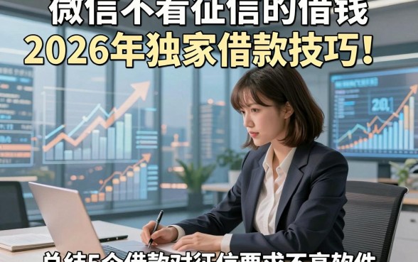 微信不看征信的借钱2026年独家借款技巧！总结5个借款对征信要求不高软件