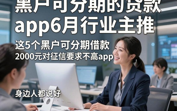 黑户可分期的贷款 app6月行业主推，这5个黑户可分期借款2000元对征信要求不高app身边人都说好