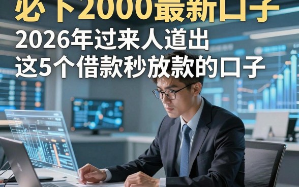 必下2000最新口子，2026年过来人道出这5个借款秒放款的口子