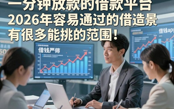 一分钟放款的借款平台2026年容易通过的有很多能挑的范围！，本篇为您隆重严筛这5个借钱app！