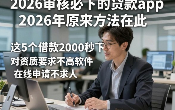 2026审核必下的贷款app2026年原来方法在此，这5个借款2000秒下对资质要求不高软件在线申请不求人