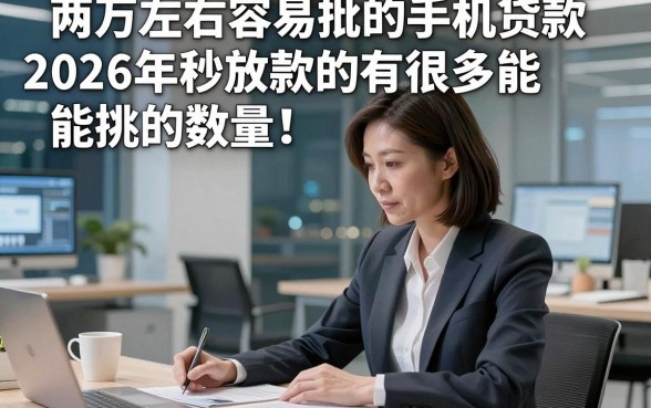 两万左右容易批的手机贷款2026年秒放款的有很多能挑的数量！，本篇为您精心品评这五个借款app！