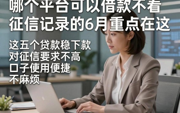 哪个平台可以借款不看征信记录的6月重点在这，这五个贷款稳下款对征信要求不高口子使用便捷不麻烦