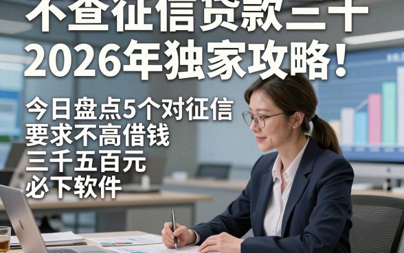 不查征信贷款三千2026年独家攻略！今日盘点5个对征信要求不高借钱三千五百元必下软件
