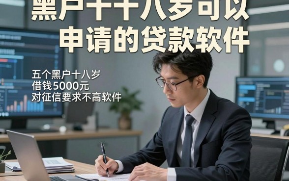 黑户十八岁可以申请的贷款软件，归结​五个黑户十八岁借钱5000元对征信要求不高软件