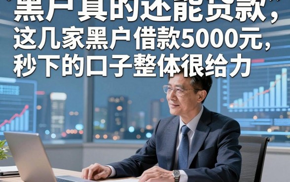 黑户真的还能贷款，这几家黑户借款5000元秒下的口子整体很给力