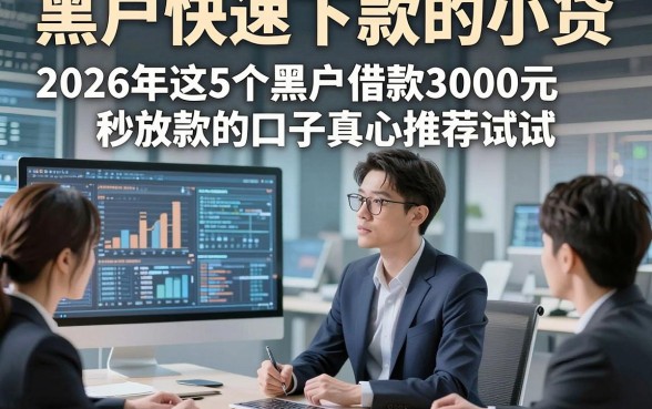 黑户快速下款的小贷，2026年这5个黑户借款3000元秒放款的口子真心推荐试试