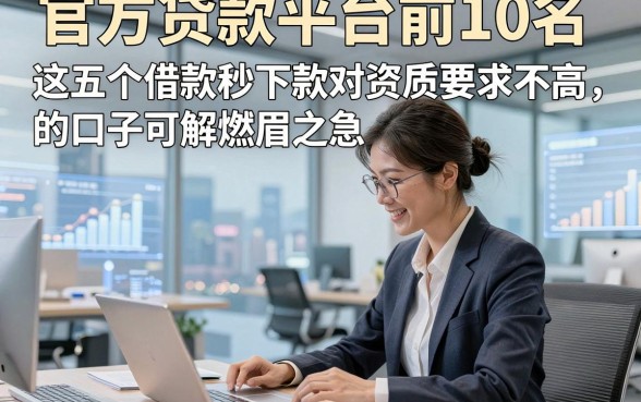 官方贷款平台前10名，这五个借款秒下款对资质要求不高的口子可解燃眉之急