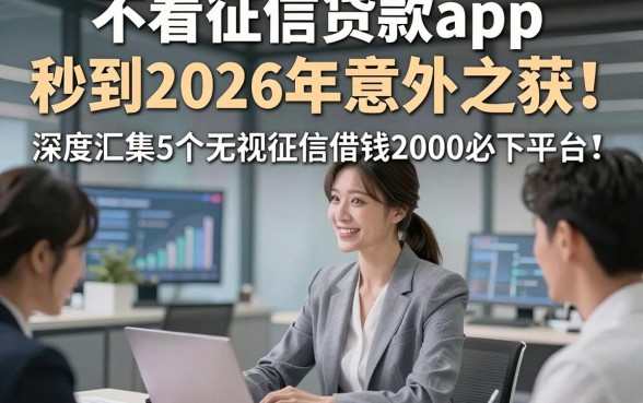 不看征信贷款app 秒到2026年意外之获！深度汇集5个无视征信借钱2000必下平台