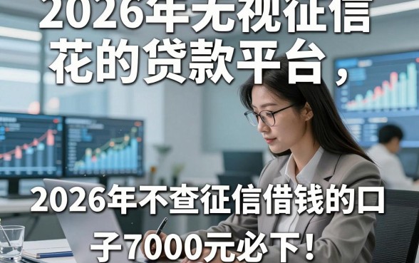 2026年无视征信花的贷款平台，同时罗列五个2026年不查征信借钱的口子7000元必下