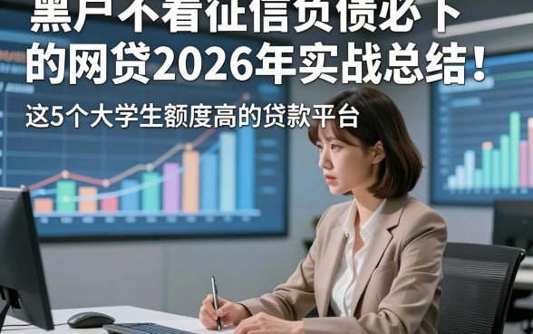 黑户不看征信负债必下的网贷2026年实战总结！说明这5个大学生额度高的贷款平台