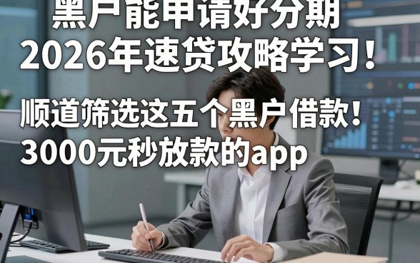 黑户能申请好分期2026年速贷攻略学习！顺道筛选这五个黑户借款3000元秒放款的app