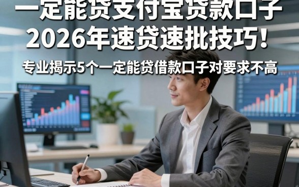 一定能贷支付宝贷款口子2026年速贷速批技巧！专业揭示5个一定能贷借款口子对要求不高